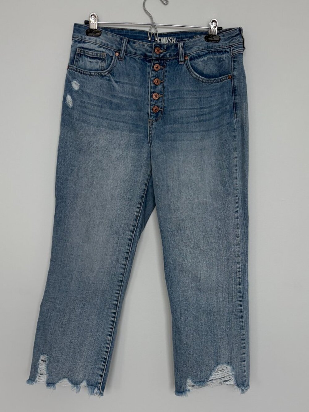 Rewash Cropped Distressed Jeans 13
